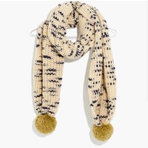 Madewell Patterned Pom Pom Scarf Wool Blend